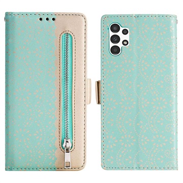 Lace Pattern Samsung Galaxy A13 Wallet Hülle - Grün