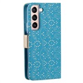 Lace Pattern Samsung Galaxy S22 5G Wallet Hülle - Blau