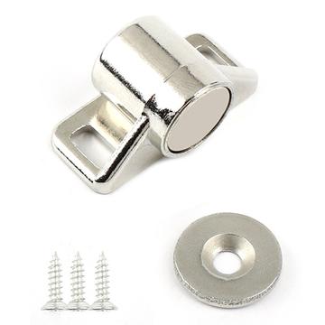 Magnetisches Schloss / Schrankmagnet für Türen mit Schraubbefestigung - Silber