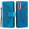 Samsung Galaxy A14 Mandala Serie Wallet Hülle - Blau