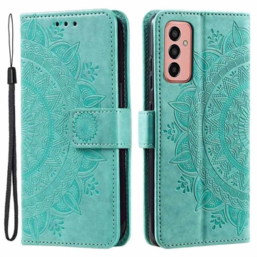 Samsung Galaxy A14 Mandala Serie Wallet Hülle - Grün