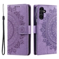 Samsung Galaxy A34 5G Mandala Serie Wallet Hülle - Purpur