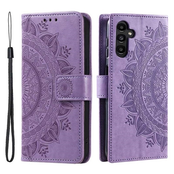 Samsung Galaxy A34 5G Mandala Serie Wallet Hülle - Purpur