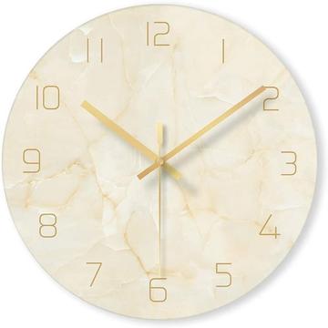 Dekorative Wanduhr mit Marmor-Muster - 30cm - Beige