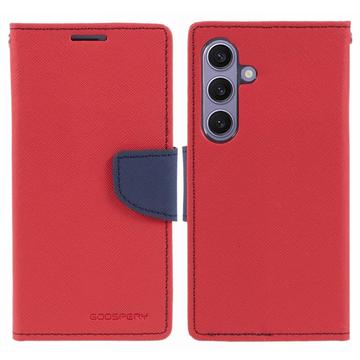 Mercury Goospery Fancy Diary Samsung Galaxy S24 Wallet Hülle - Rot