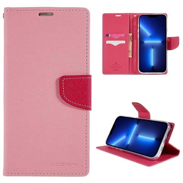 Mercury Goospery Fancy Diary iPhone 14 Pro Max Wallet Hülle - Rosa