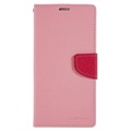 Mercury Goospery Fancy Diary iPhone 14 Pro Max Wallet Hülle - Rosa