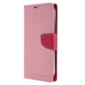 Mercury Goospery Fancy Diary iPhone 14 Pro Max Wallet Hülle - Rosa