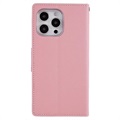 Mercury Goospery Fancy Diary iPhone 14 Pro Max Wallet Hülle - Rosa