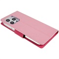 Mercury Goospery Fancy Diary iPhone 14 Pro Max Wallet Hülle - Rosa