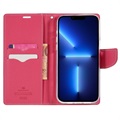 Mercury Goospery Fancy Diary iPhone 14 Pro Max Wallet Hülle - Rosa