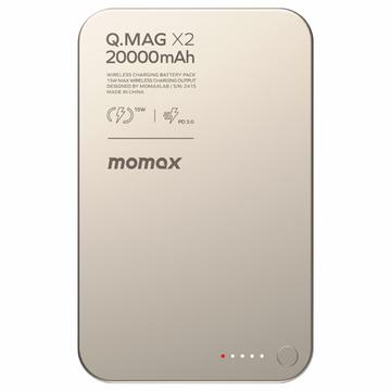 Momax Q.Mag X2 20000mAh Magnetische Wireless Powerbank - Titangold