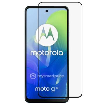 Motorola Moto G04 Full Cover Panzerglas - 9H - Schwarz Rand