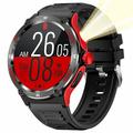 Wasserdichte Smartwatch im Outdoor-Stil KT76 mit Kompass, Taschenlampe - 1.53"