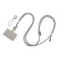 Polyester-Handy-Lanyard Verstellbarer 5 mm Nackenriemen Crossbody-Handyriemen mit Patch - Grau