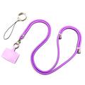 Polyester-Telefon-Lanyard Einstellbare 5mm Halsband Crossbody Handy-Armband mit Patch - lila