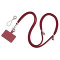 Polyester-Telefon-Lanyard Verstellbarer 5mm Nackenriemen Crossbody Handyriemen mit Patch - Weinrot