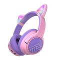 PowerLocus Bobo Cat Ears Kabellose Kopfhörer für Kinder - Pink / Lila