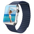 Apple Watch Series 7/SE/6/5/4/3/2/1 Premium Lederarmband - 45mm/44mm/42mm - Blau