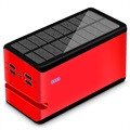 Psooo 100000mAh Solar Powerbank - 4xUSB - Rot