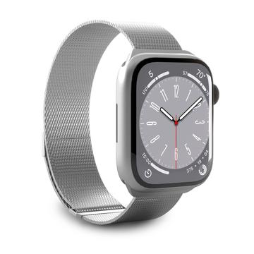 Apple Watch Series 10/9/8/SE (2022)/7/SE/6/5/4/3/2/1 Puro Milanese Gurt - 42mm/41mm/40mm/38mm - Silber