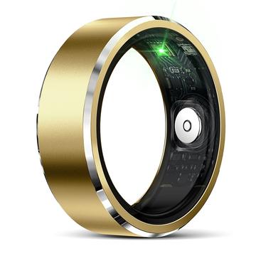 R5 Aluminiumlegierung Smartring mit Ladegerät Hülle - Größe: 8/18.2mm - Gold