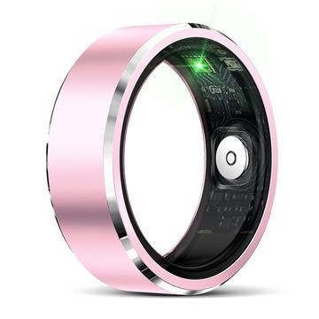 R5 Aluminiumlegierung Smartring mit Ladegerät Hülle - Größe: 9/19mm - Rosa