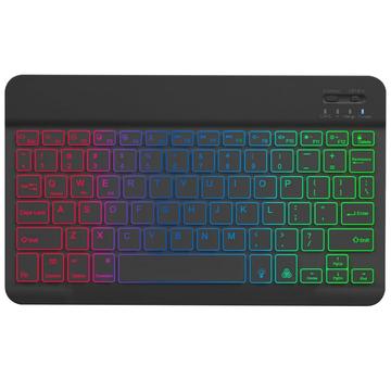 RGB-030 10-Zoll Wireless Bluetooth Tastatur mit RGB-Hintergrundbeleuchtung - Schwarz