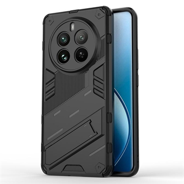 Realme 12 Pro/12 Pro+ Armor Serie Hybrid Hülle mit Ständer - Schwarz