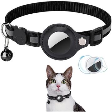 Reflektierendes Haustierhalsband mit AirTag-Halterung und Glocke - Katzen und kleine Hunde