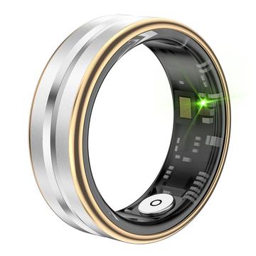 SR03 Ultradünner Multifunktions-Smartring - Größe: 10/19.9mm - Goldrand / Silber