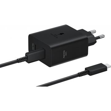 Samsung 50W Duo USB-C Ladegerät EP-T5020XBEGEU - Schwarz