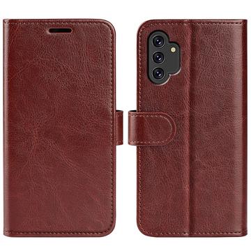 Samsung Galaxy A13 Wallet Schutzhülle mit Magnetverschluss - Braun