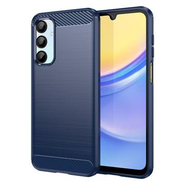 Samsung Galaxy A16 Gebürstete TPU Hülle - Karbonfaser - Blau