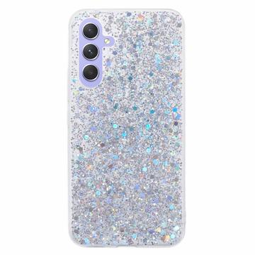 Samsung Galaxy A35 Glitter Flakes TPU Hülle - Silber