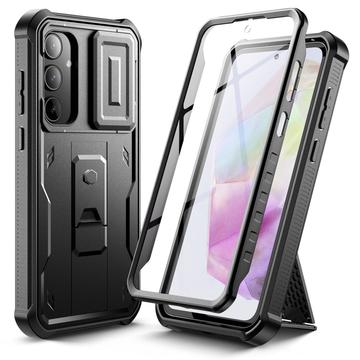 Samsung Galaxy A35 Tech-Protect Kevlar Cam+ Case - Bildschirmschutz, Kameraschutz, Kickstand - Schwarz