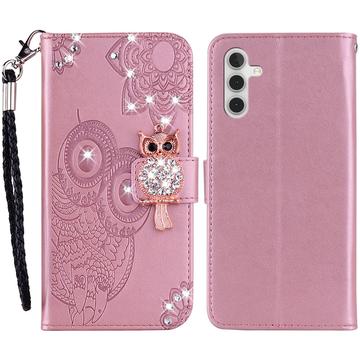 Samsung Galaxy A54 5G Eule Strass Wallet Case