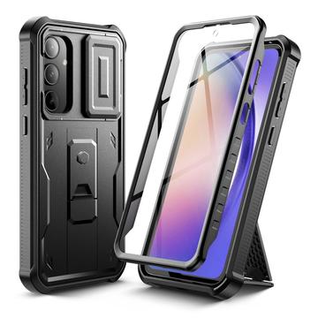 Samsung Galaxy A55 Tech-Protect Kevlar Cam+ Case - Bildschirmschutz, Kameraschutz, Kickstand - Schwarz