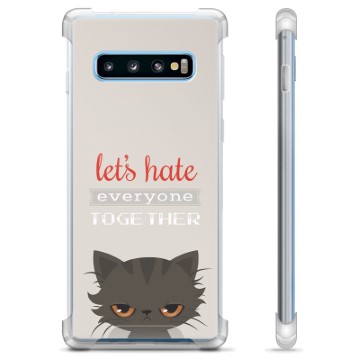 Samsung Galaxy S10 Hybrid Hülle - Böse Katze