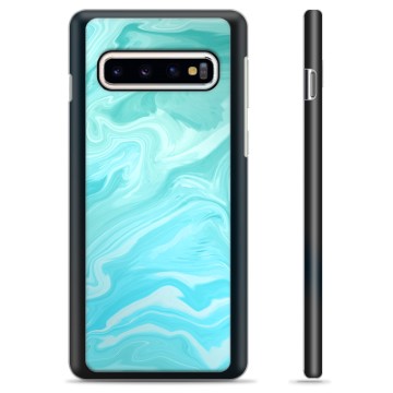 Samsung Galaxy S10 Schutzhülle - Blauer Marmor