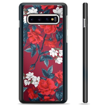 Samsung Galaxy S10 Schutzhülle - Vintage Blumen