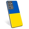 Samsung Galaxy S21 Ultra 5G TPU Hülle Ukrainische Flagge - Gelb und Lichtblau