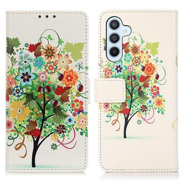 Samsung Galaxy S23 FE Glam Serie Wallet Hülle - Blühender Baum / Bunt