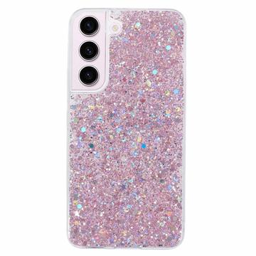 Samsung Galaxy S23 Glitter Flakes TPU Hülle - Rosa