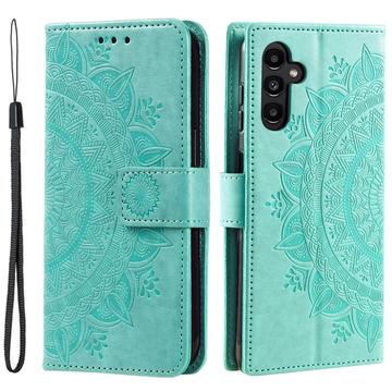 Samsung Galaxy S24 Mandala Serie Wallet Hülle - Grün