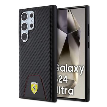 Samsung Galaxy S24 Ultra Ferrari Carbon Genäht Unten Hülle - Schwarz