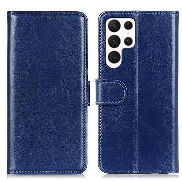 Samsung Galaxy S24 Ultra Wallet Schutzhülle mit Magnetverschluss - Blau