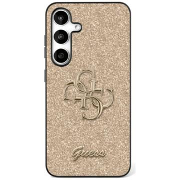 Samsung Galaxy S25 Guess Fixed Glitter 4G Metal Logo Hülle - Gold