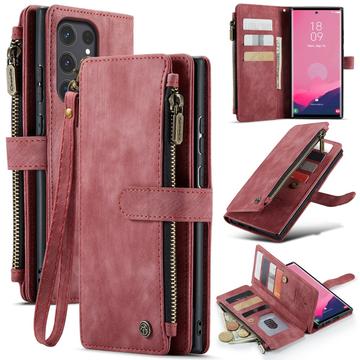 Samsung Galaxy S25 Ultra Caseme C30 Multifunktions Wallet Hülle - Rot