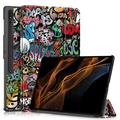 Tri-Fold Serie Samsung Galaxy Tab S9 Ultra Smart Folio Hülle - Graffiti